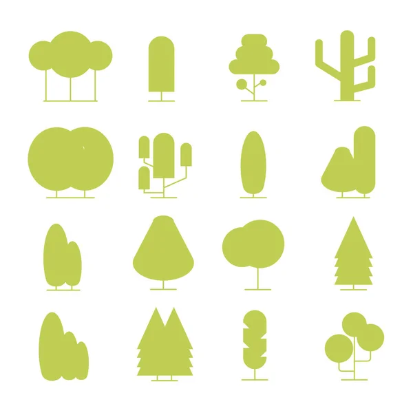 Illustration Vectorielle Des Arbres Icônes — Image vectorielle