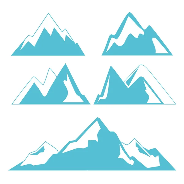 Mountain Web Icons Gesetzt Vektorillustration — Stockvektor