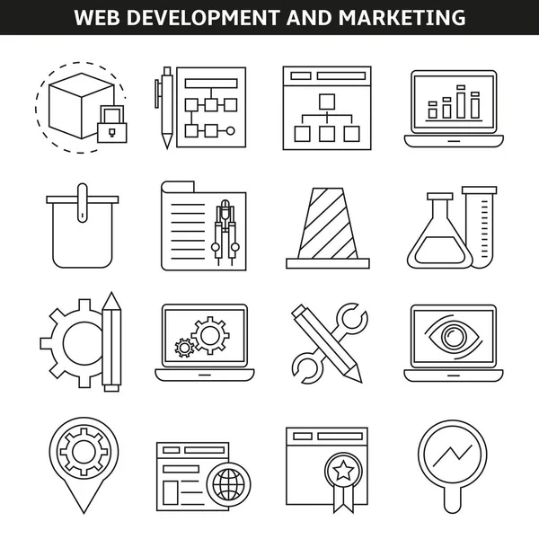 Concetto Business Illustrazione Vettoriale Dello Sviluppo Web Del Marketing — Vettoriale Stock