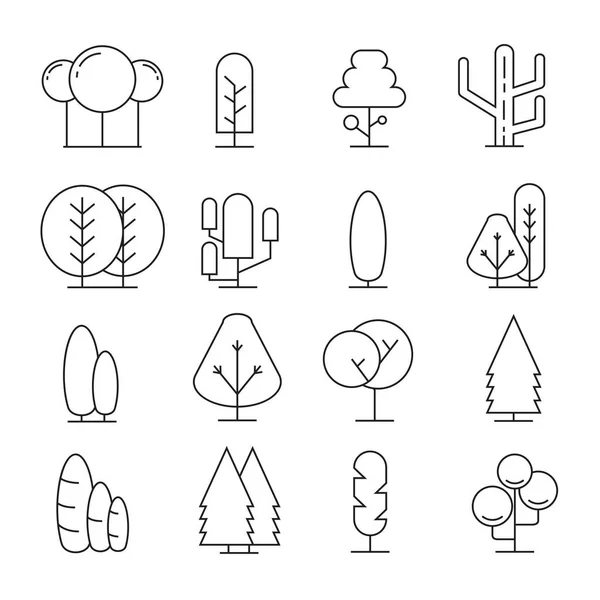 Illustration Vectorielle Des Arbres Icônes — Image vectorielle