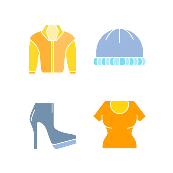 Cloth Fashion Garment Web Icons Set Vector Illustration — Stock Vector