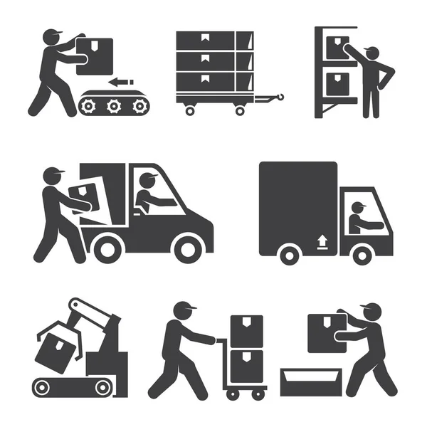Vector Illustration Delivery Icons Concept — Stock Vector