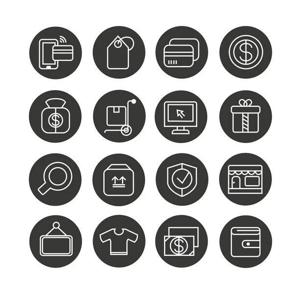 Web Icons Set Vector Illustration — Stock Vector