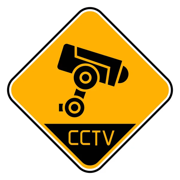 Vector Illustration Cctv Warning Sign — Stock Vector