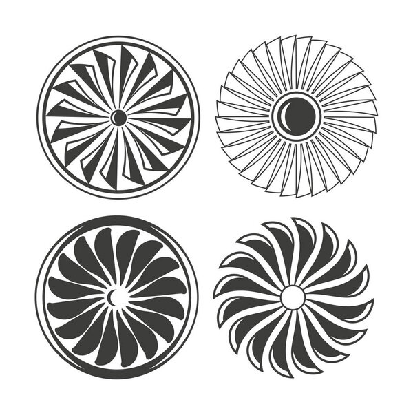Vector illustration of turbine icons set