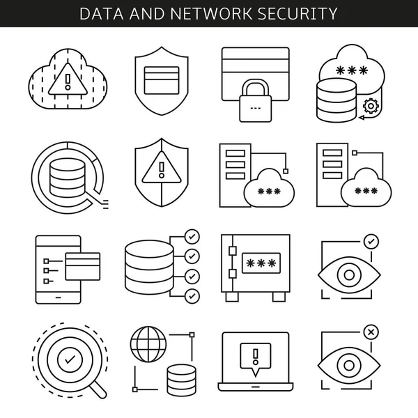 Concepto Empresarial Ilustración Vectorial Datos Seguridad Red — Vector de stock