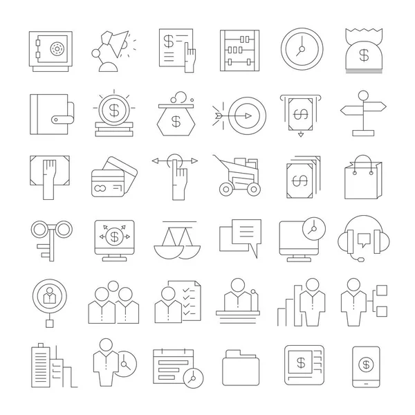 Set Business Icons Vector Illustration — Stock Vector