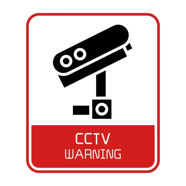 Vector Illustration Cctv Warning Sign — Stock Vector