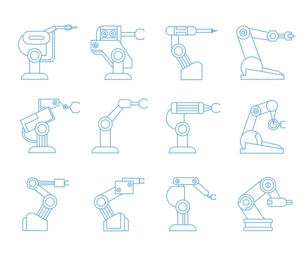 Robotarm Iconen Vector Illustratie — Stockvector
