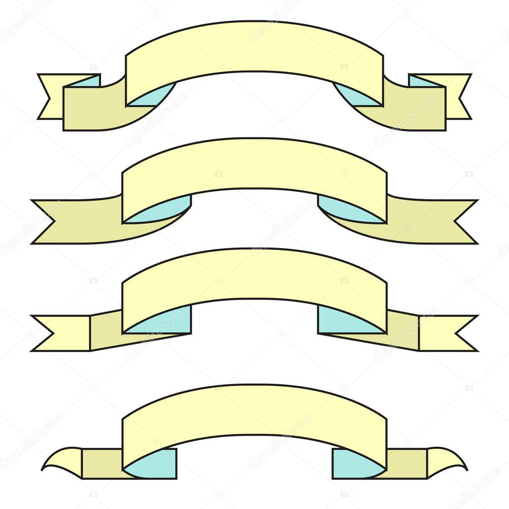 ribbons or banners set. Vector illustration 