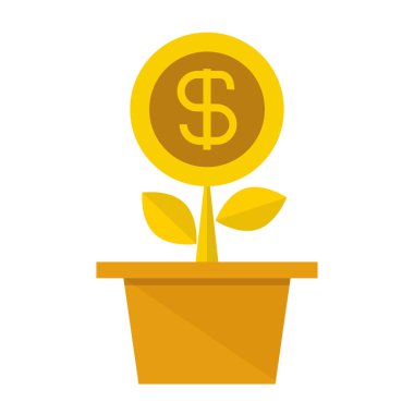 İş konsepti. Dolar bitkivektör illüstrasyon