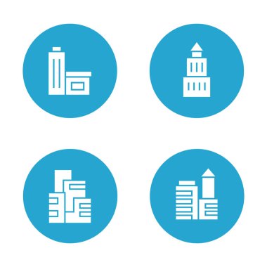 modern binaların vektör Illustration, simgeler