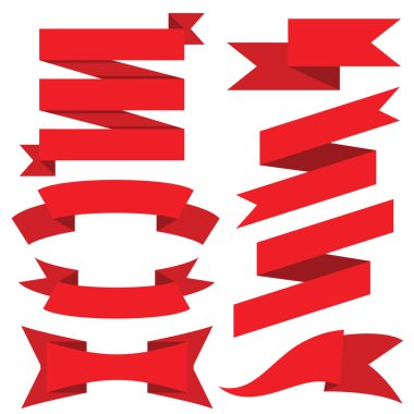 şeritler veya afiş ayarlayın. Vektör Illustration 