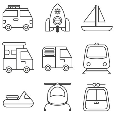 aktarım kümesi siyah beyaz simgeler