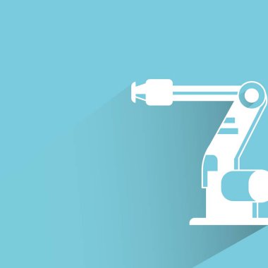 Robotik kol simgesi, vektör illüstrasyon 