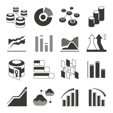 iş simgeleri kümesi, vektör illüstrasyonu