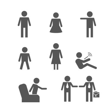 İnsanlar Web simgeleri seti. Vektör illüstrasyonu           