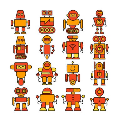 robotların vektör illüstrasyonu