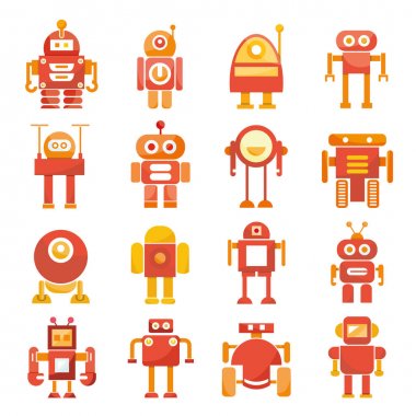 vektör Illustration modern robotlar, simgeler