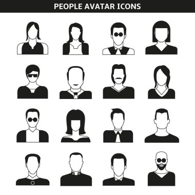 avatar seti, vektör illüstrasyon 