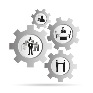 İş konsepti. İş simgelerinin vektör çizimi