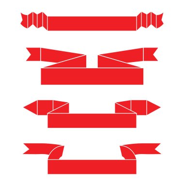 şeritler veya afiş ayarlayın. Vektör Illustration 