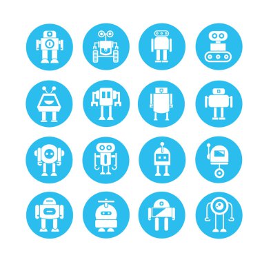 vektör Illustration modern robotlar, simgeler