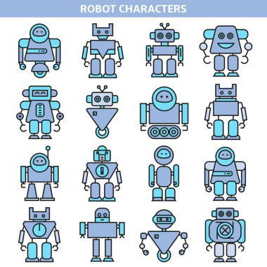 robotların vektör illüstrasyonu