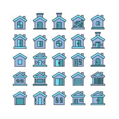 binalar, simgeler vektör Illustration