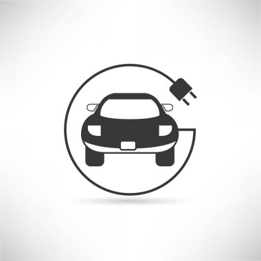 Web simgesi. Elektrikli araba vektör illüstrasyon 