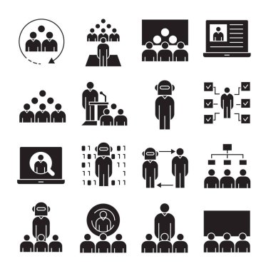 iş simgeleri kümesi, vektör illüstrasyonu