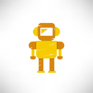 Robot simgesinin vektör illüstrasyonu 