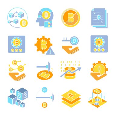 cryptocurrency simgelerinin vektör çizimi