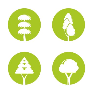 ağaçlar, simgeler vektör Illustration 