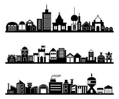 Cityscape binalar vektör Illustration