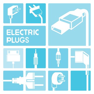 elektrikli fişler seti vektör illüstrasyon