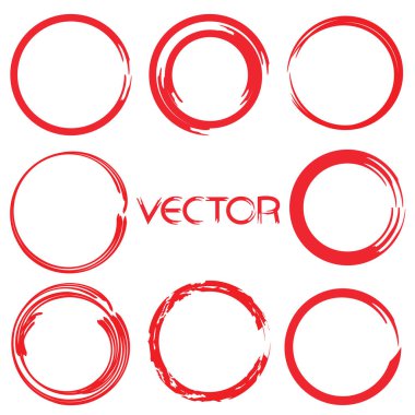 kırmızı el işaretleyici elementler, boş daireler ve ovalar