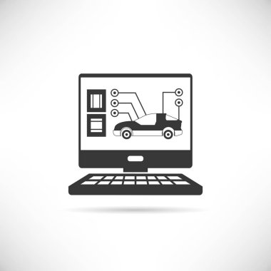 Web simgesi. Araç servisinin vektör illüstrasyonu