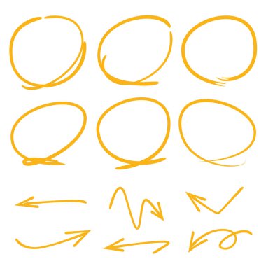 oklar işaretleri vurgulayıcı öğeleri