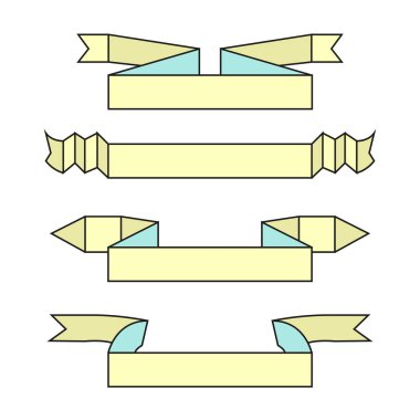 şeritler veya afiş ayarlayın. Vektör Illustration 