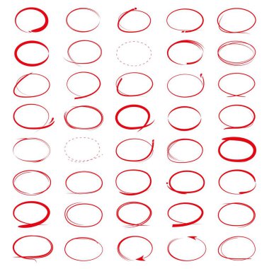 hand drawn circle marker, highlighter elements vector  clipart