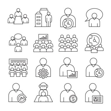 İş konsepti. İş simgelerinin vektör çizimi