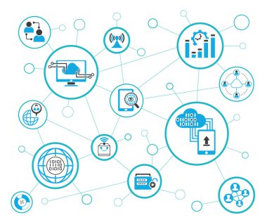 iş çizgisi simgeleri kümesi, vektör çizimi