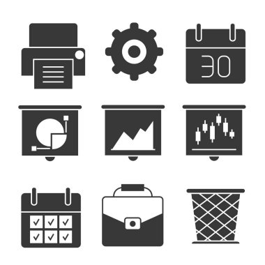 iş simgeleri kümesi, vektör illüstrasyonu