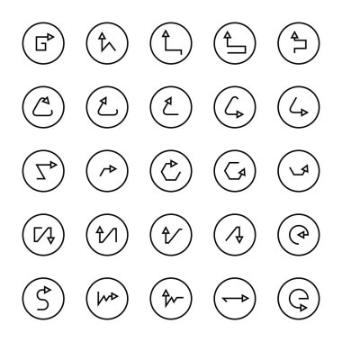 ok simgelerinin vektör illüstrasyonu