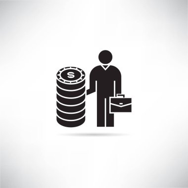 İş konsepti. Dolar ile işadamı vektör Illustration