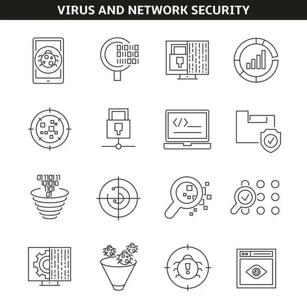 Concepto Empresarial Ilustración Vectorial Virus Seguridad Red — Vector de stock
