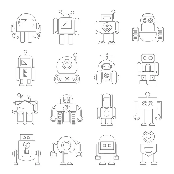 Illustration Vectorielle Robots Modernes Icônes — Image vectorielle