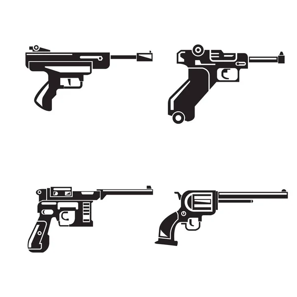 Illustration Vectorielle Pistolets Icônes — Image vectorielle