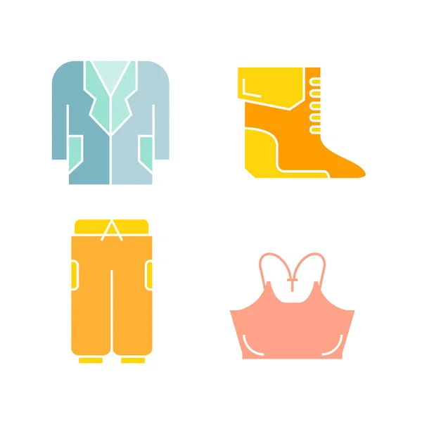 Doek Mode Kleding Web Iconen Ingesteld Vectorillustratie — Stockvector